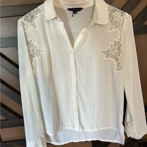 Long sleeve lace inlet formal shirt